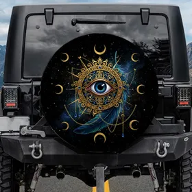 Mystic All-Seeing Eye Crown Filigree - Travel Essentials Spare Tire Cover