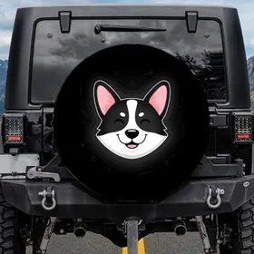 Winking Dog Face Muzzle Blaze - Pet Owner Home Decor Gift Spare Tire Cover