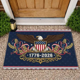 Bald Eagle American Flag 1776-2026 - USA 250th Anniversary Independence Day Gift for Veterans Doormat