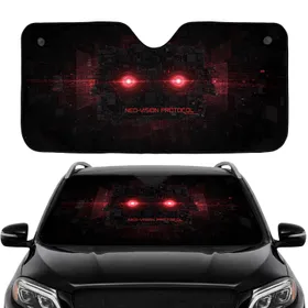 Circuit Board Matrix Data Streams Metallic Micro-Circuitry - Car Interior Upgrade Car Sunshade