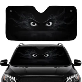 Intense Eerie Scowling Eyes Dark Smoke Mist - Mysterious Auto Gift Car Sunshade