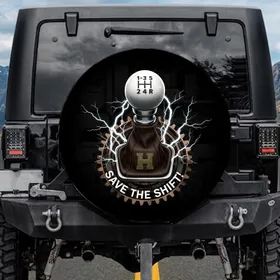 6-Speed Gear Shifter SAVE THE SHIFT! Automotive Lifestyle Gift for Gearheads Spare Tire Cover