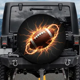 American Football Lightning Bolts - Tailgating Accessory for Sports Fans Spare Tire Cover
