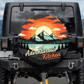 Snowy Mountain Lake Forest Sun Adventurous Kitchen Outdoor Lover Gift Spare Tire Cover
