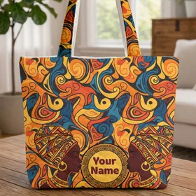 African Women Headwraps Personalized Name Medallion - Everyday Carry Gift Quilted Tote Bag