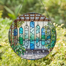 Sun Drenched Mosaic Patio Garden Beads - Home Decor Gift Stained Glass Suncatcher