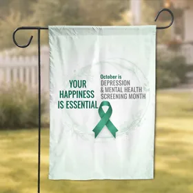 October Depression Mental Health Screening Ribbon - Awareness Support Gift Garden Flag