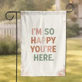 Welcome Message Abstract Floral - Home Decor Gift Garden Flag
