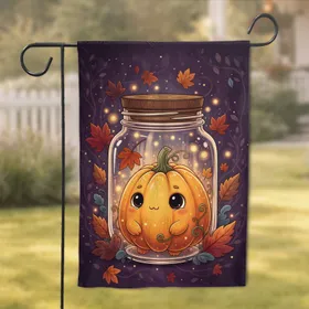 Little Pumpkin Gourd Glass Jar - Autumn Season Home Decor Gift Garden Flag