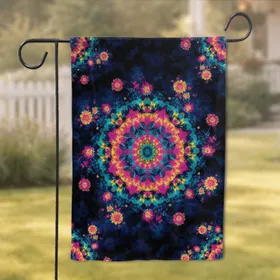Tie-Dye Mandala Starburst - Bohemian Home Decor Gift for Yoga Lovers Garden Flag