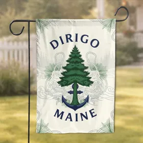 Maine Dirigo Pine Tree Anchor - Coastal Home Decor Gift for Maine Lover Garden Flag