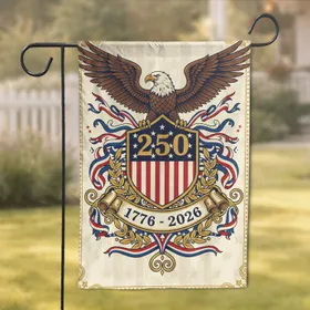 Bald Eagle American Shield 1776-2026 - USA 250th Anniversary Independence Day Gift for Dad Garden Flag