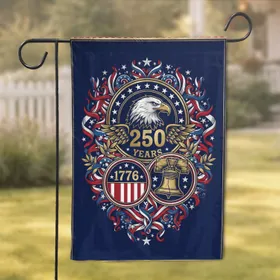 Bald Eagle Liberty Bell 1776 Shield - America's 250th Anniversary Independence Day Gift Garden Flag