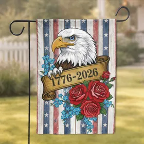 Bald Eagle Rustic Banner 250th Anniversary - USA Independence Day Gift for Americans Garden Flag