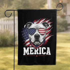 Pitbull Aviator American Flag Merica - Independence Day Home Decor Garden Flag
