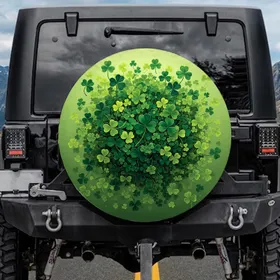 Rich Green Clover Field - Fresh Natural Decor Nature Lover Gift Spare Tire Cover