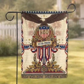American Heritage Eagle Shield 250 - USA 250th Anniversary 1776-2026 Gift Garden Flag