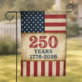 250 Years 1776-2026 Distressed Banner Flag - USA 250th Anniversary Independence Day Garden Flag