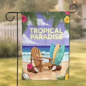 Lavender Sky Adirondack Chair Surfboards - Tropical Home Decor Gift for Beach Lover Garden Flag