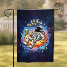 Relaxed Astronaut Inflatable Space Ring Beer Mug - Space Lover Home Decor Gift Garden Flag