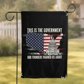 US Map Capitol Building Government Warning - Patriot Home Decor Gift Garden Flag