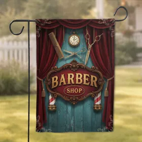 Vintage Barber Shop Sign Barber Pole Home Decor - Gift for Barbershop Owners Garden Flag