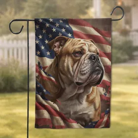 Bulldog American Flag Independence Day - Patriotic Dog Lover Home Decor Gift Garden Flag