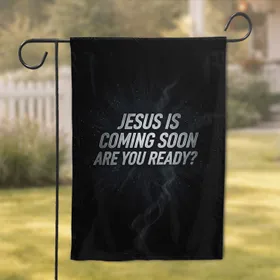 Prophetic Christian Message in Cosmic Void - Faith-Based Home Decor Gift for Believers Garden Flag