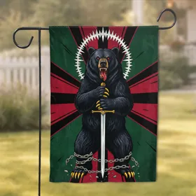 Black Bear Falchion Broken Chains - Warrior Lifestyle Gift Garden Flag