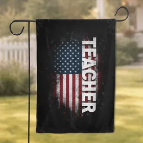 Distressed American Teacher Flag - Teacher Appreciation Day Gift Garden Flag