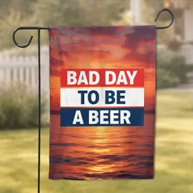 Bad Day To Be A Beer Ocean Sunset - Party Decor Gift for Beer Lovers Garden Flag