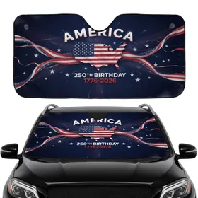 America United States Map Flag 250th Anniversary Commute Accessory Veterans Gift Car Sunshade