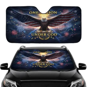 Bald Eagle American Flag We The People 1776-2026 - USA 250th Anniversary Car Interior Upgrade for Veterans Car Sunshade