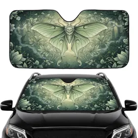 Luna Moth Night Garden Botanical Blossoms Intertwining Branches Car Interior Upgrade Car Sunshade