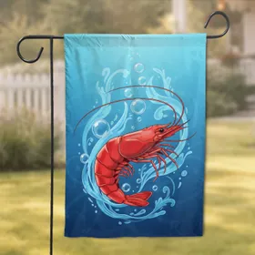 Red Shrimp Underwater Scene - Home Decor Gift for Aquatic Life Lover Garden Flag