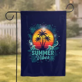 Palm Trees Sunset Summer Vibes - Summer Lifestyle Decor Garden Flag