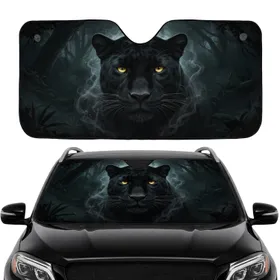 Black Panther Luminous Eyes Jungle Night - Car Interior Upgrade Wildlife Lover Gift Car Sunshade