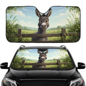 Grey Donkey Weathered Fence Car Interior Road Trip Accessory Car Sunshade