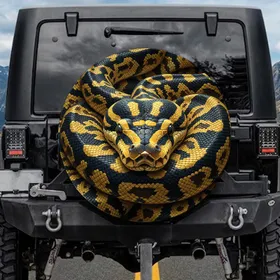 Python Snake Coils - Wildlife Lover Gift for Snake Lover Spare Tire Cover