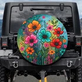 Wildflower Garden Bloom - Home Decor Gift for Garden Lover Spare Tire Cover