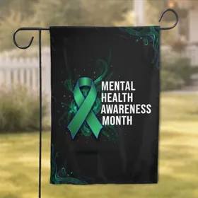 Mental Health Awareness Ribbon - Mental Health Month Advocate Gift Garden Flag
