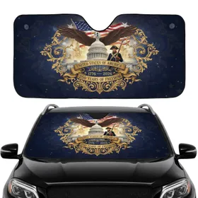 Bald Eagle Minuteman Capitol Flag 250 Years Freedom 1776-2026 Car Interior Upgrade Car Sunshade