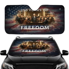 Founding Fathers American Flag 250 Years of Freedom - USA Anniversary Accessory Car Sunshade