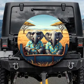 Elephants Hawaiian Shirts Savanna - Adventure Travel Accessory Gift Spare Tire Cover