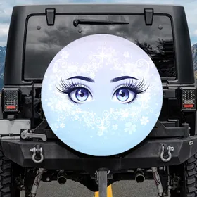 Anime Eyes Blue Purple Iris Starburst Floral - Home Decor Gift for Anime Lover Spare Tire Cover