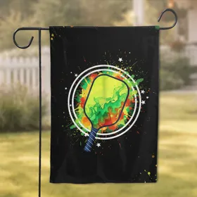 Pickleball Paddle Watercolor Splatter Star Ring - Pickleball Player Court Gift Garden Flag