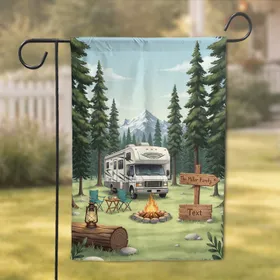 Personalized RV Camping Mountains Scene - Outdoor Adventure Lifestyle Home Decor Gift