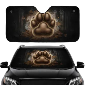 Textured Fur Paw Print Car Interior Upgrade - Wildlife Lover Gift Car Sunshade