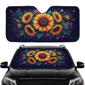 Blooming Sunflowers Floral Cluster – Car Interior Upgrade Car Sunshade