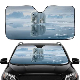 Majestic Polar Bear Arctic Ice Floe - Car Interior Upgrade Wildlife Lover Gift Car Sunshade